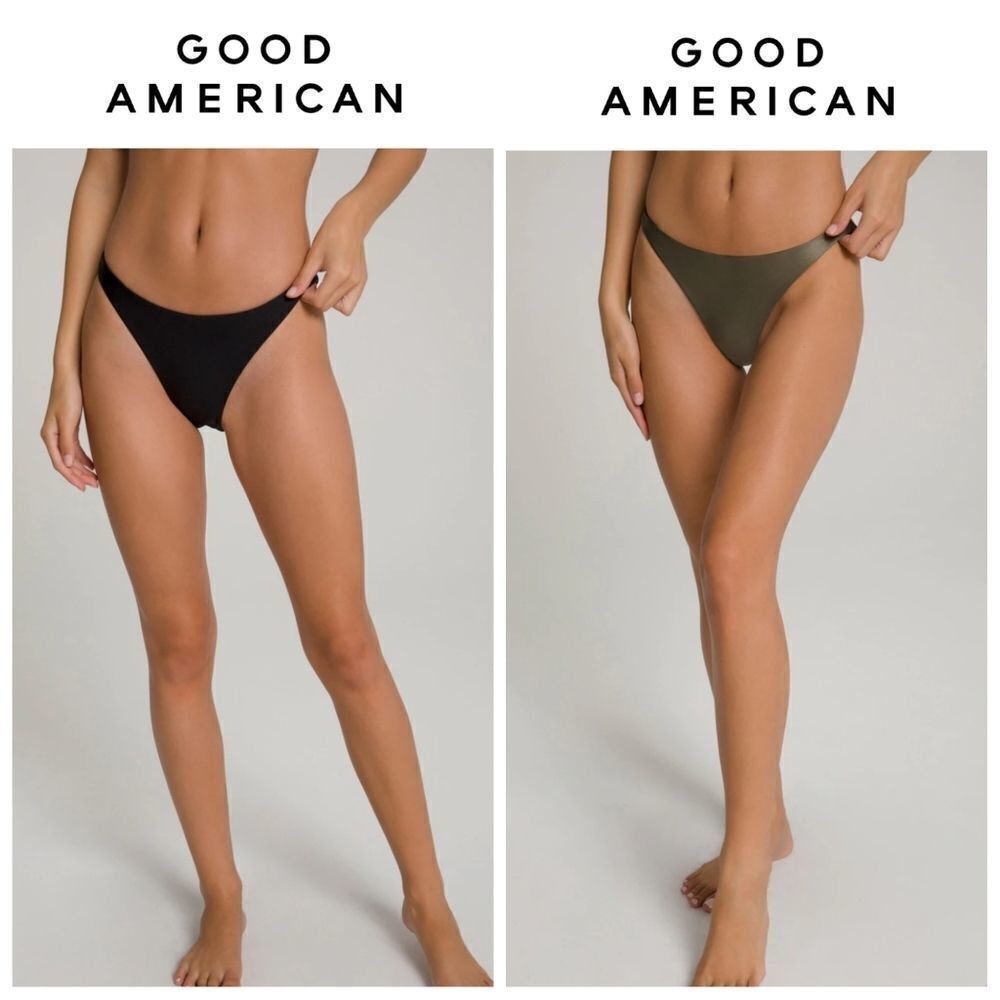 NWOT Good American High Shine Better Bikini Swim Bottom